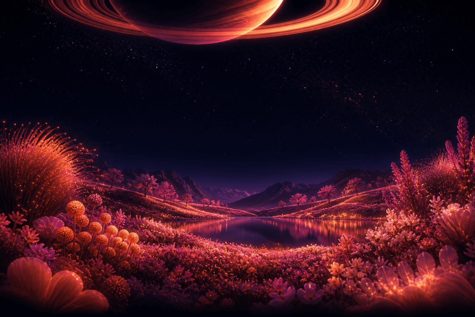 Cosmirror Futuristic Biomorphic Night World